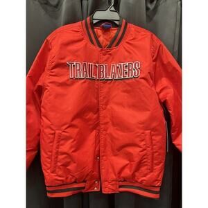 Mens Portland Trail Blazers Bomber Jacket Red‎ Size Medium